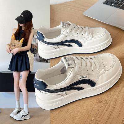 Cowhide Version Leather Little White Shoes Women's Autumn New Soft Baseplate Shoes Versatile Student Casual Sports Shoes