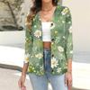 Women's Casual Fashion Floral Print Button 3/4 Sleeve Cardigan Top