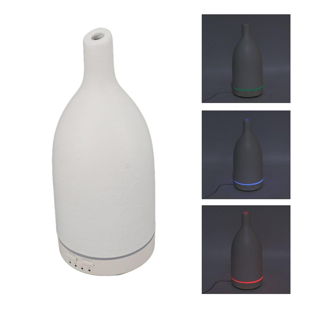 Ceramic Essential Oil Diffuser Ultrasound Aromatherapy Diffuser Quiet Waterless Auto Off Long Mouth