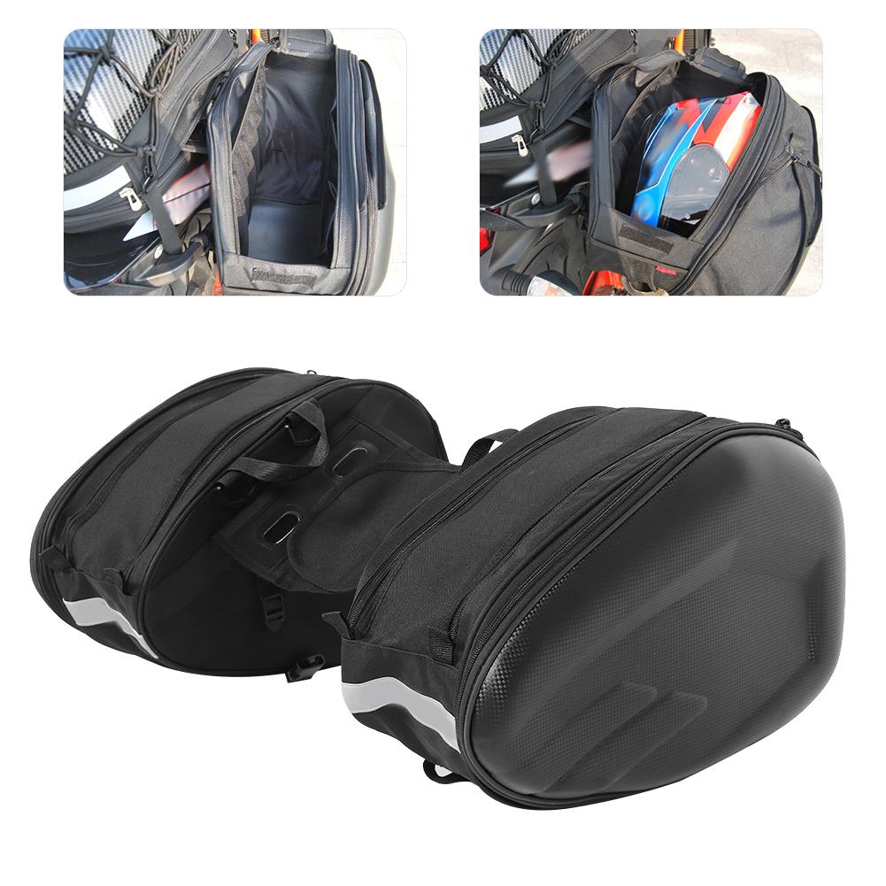2PCS Motorcycle Saddle Bag Waterproof Side Seat Helmet Luggage 58L for Travelling Cycling Motocross Camping