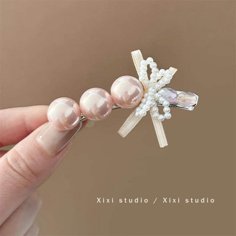 Korean Floral Rhinestone Pearl Hair Clip for Women