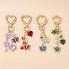 Cute Enamel Flower Butterfly Keychain Women Girls Love Heart Key Ring Pendants Handbag Decor DIY Handmade Jewelry Gifts