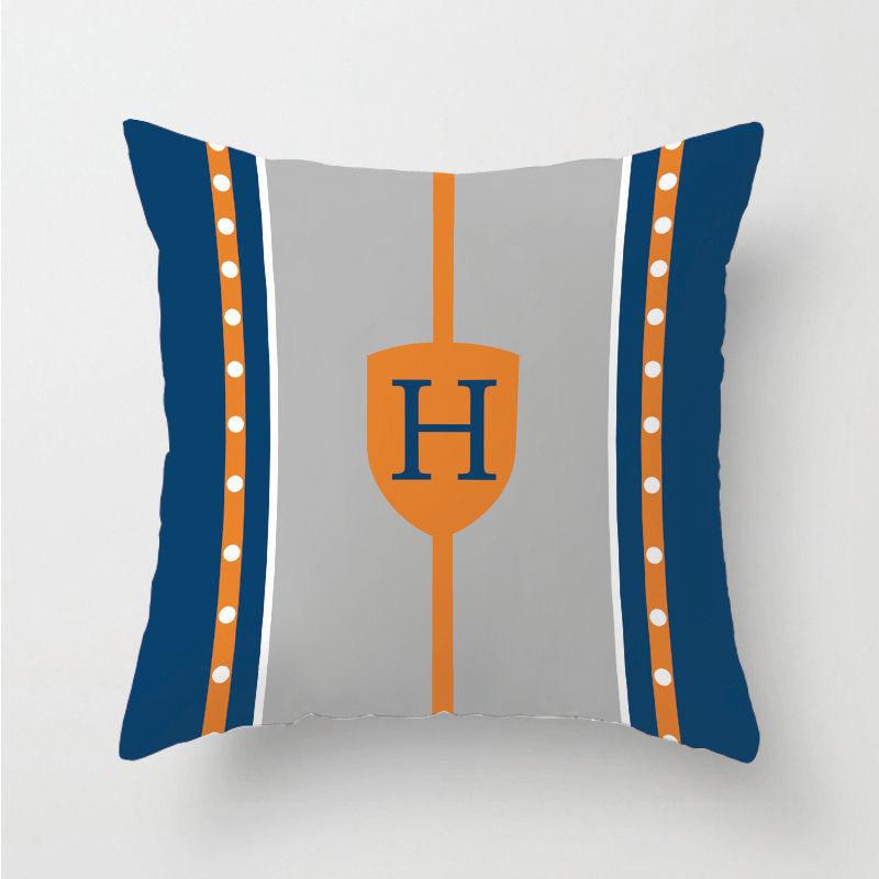 Cuscino Blu e Arancione Nordico Copricuscino Geometrico per Divano del Soggiorno Cuscino Inglese Blu Ins Cuscino per Finestra a Baia Arancione