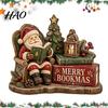 Holiday Tabletop Decorations 2D Flat Wooden Christmas Sign, Reading Gnome Nutcracker Snowman Santa Claus Figure Ornaments Gingerbread Man Figurine,