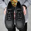 Fashion 2025 Men Casual Leather Shoes Soft Sole Non-Slip Cow Leather Male Sneakers Retro Style Comfy Lace-up Versatile Mens Hiking Shoes