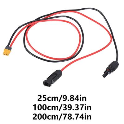 XT60 Adapter Cable 12AWG Silicone Extension Cable Replacement for Outdoor Power Supply Solar Charging Board