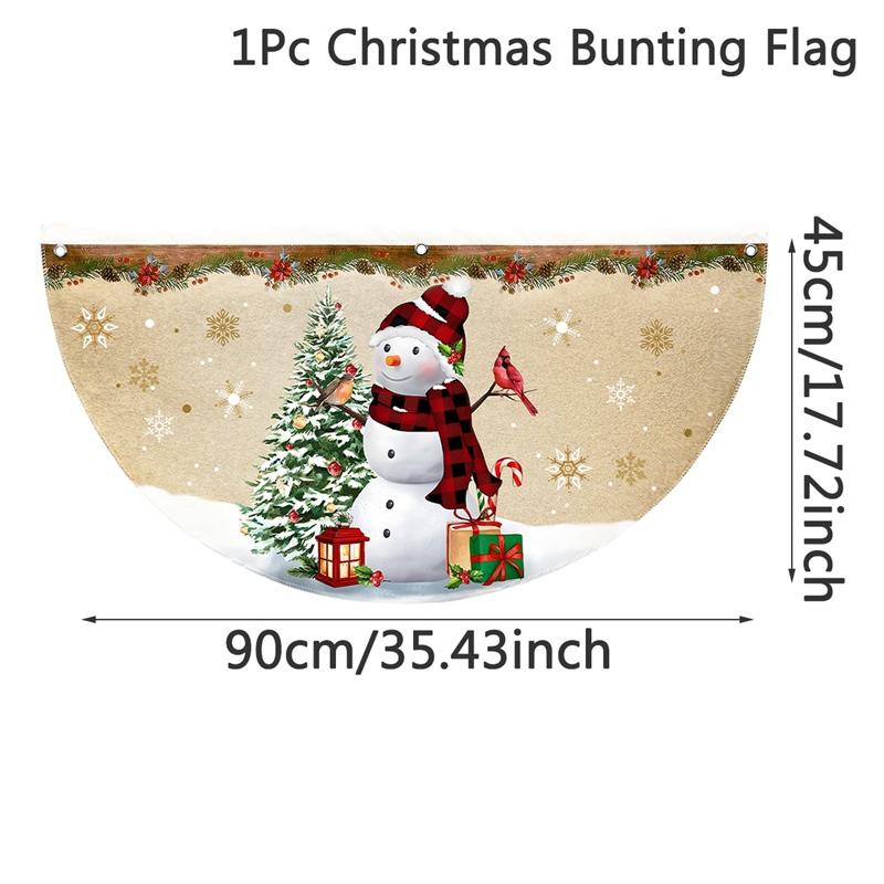 Christmas Outdoor Fan-shaped Flag Banner Christmas Decor for Home 2026 Cristmas Drop Ornament Xmas Navidad Gift New Year 2026