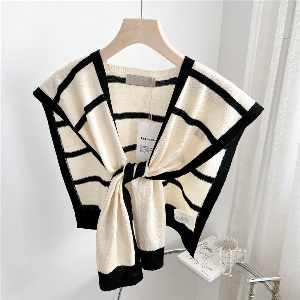 Eșarfă nouă pentru umăr, șal, guler fals pentru femei, eșarfă de protecție pentru umeri, cu aer condiționat, decorare pentru camisole, combinată cu nod de protecție a gâtului