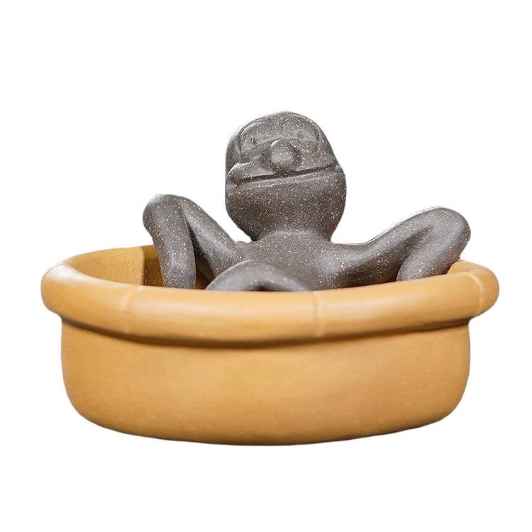 

Yixing Zisha Cute Squidward Tea Pet Creative Flowerpot Landscaping Tea Figurine Play Toys Tea Statue Ornaments Supplies Craft