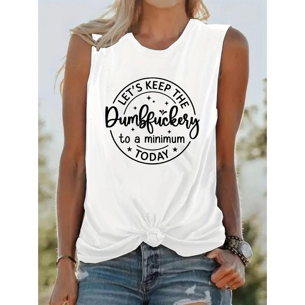 

Printed round neck sleeveless vest T-shirt printed vest women s fashionable streetwear 5XL