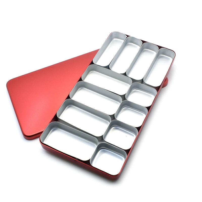 Zahnsterilisator Metall 12 Fächer Endo-Feilenhalter Box Autoklav Sterilisator-Kasten Bohrerhalter Box Für Mundpflege-Werkzeuge Bunt