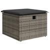 VidaXL Tabouret de Jardin avec Coussin, Siège avec Housse, Meuble de Patio Balcon Terrasse Arrière-cour Extérieur, Gris 366118
