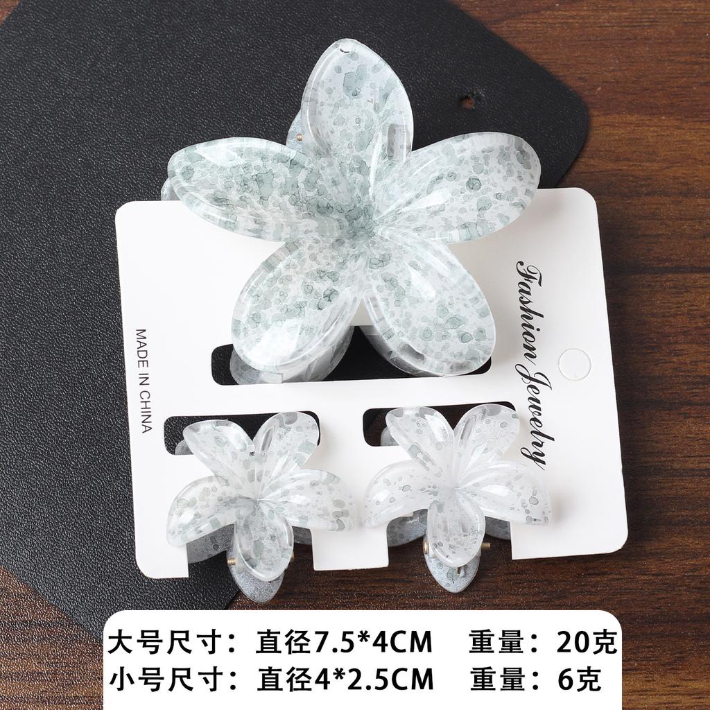 2025 New Egg Flower Grab Clip Retro Color Flower Hair Claw Clip Lady Side Grab Half Grab Back Head Shark