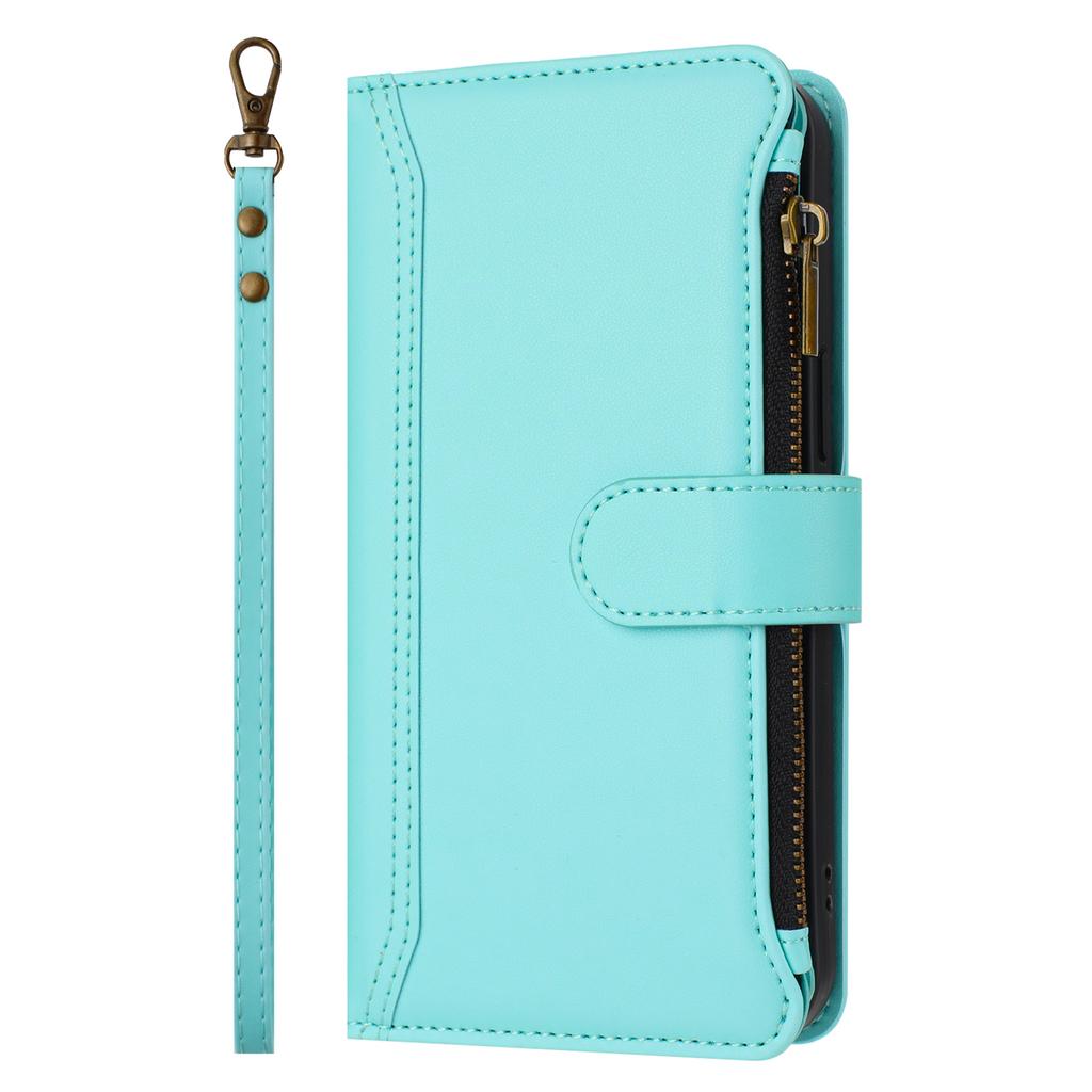 For Nothing CMF Phone 2 Pro Leather Case 9 Card Slots Zipper Wallet Stand Phone Cover with Wrist Strap