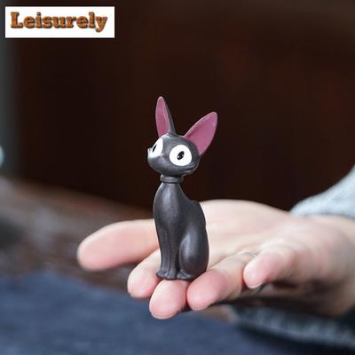 Yixing Zisha Kleine Schwarze Katze Teehaustier Boutique Glücksmodell Tee-Figur Spielzeug Tee-Statue Ornamente Zubehör Dekoration