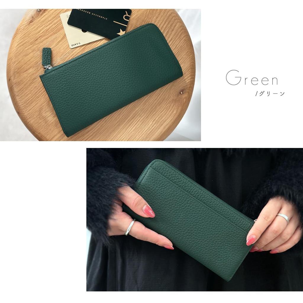 Gisele Langbörse, Echtes Leder, Schlank, Leicht, Großes Fassungsvermögen, Faltenfreier Scheinfach, L-förmiger Reißverschluss, Anti-Skimming, Ausweisfach, Geldscheinfach,