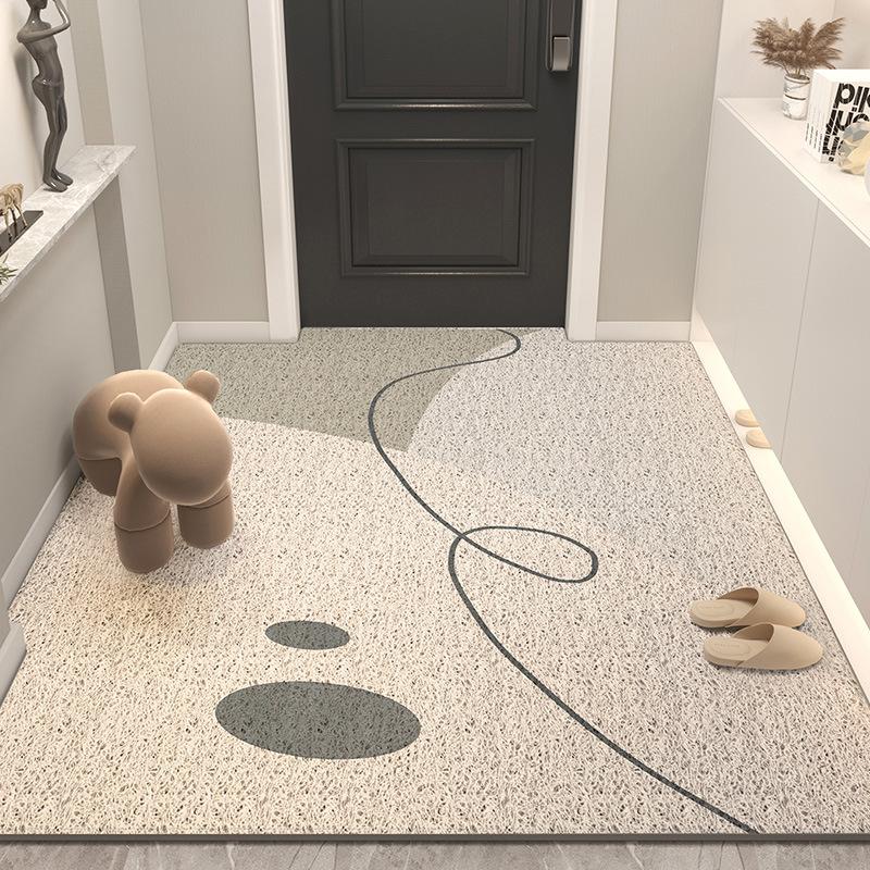 Wave Point Non-slip PVC Retro Entrance Doormat Floor Mats Silk Loop for Entryway Porch Hallway Home Decor Dust Removal Carpet