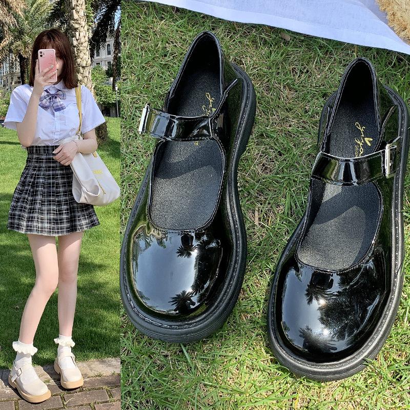 Fashion 2025 New Spring and Summer Single Shoes, Women's Uniform Student Solid Color Mary Jane White Small Leather Shoes