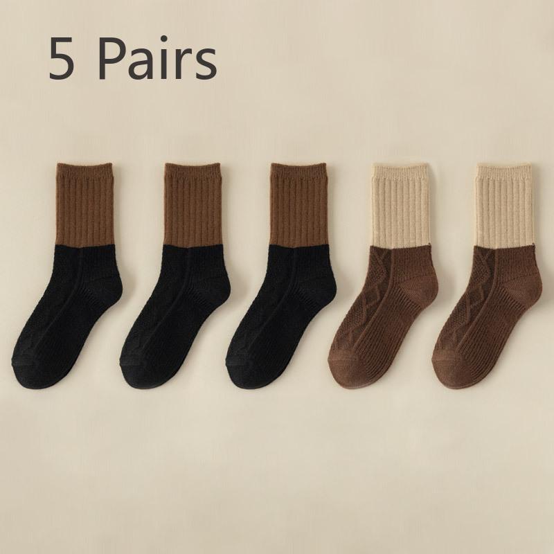 5 Pairs of Women Winter Warm Anti Pilling Tube Stack Socks