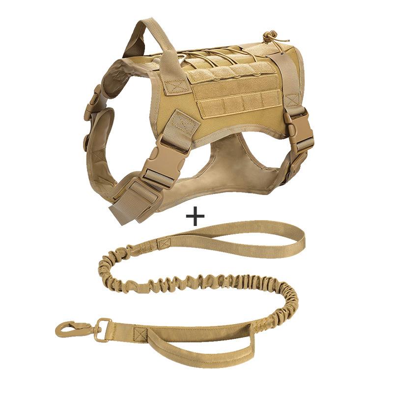 Dog Tactical Traction Chest And Back Collar Set+Large Dog Tactical Hand Grip Dog Rope+Training Dog Chest And Back