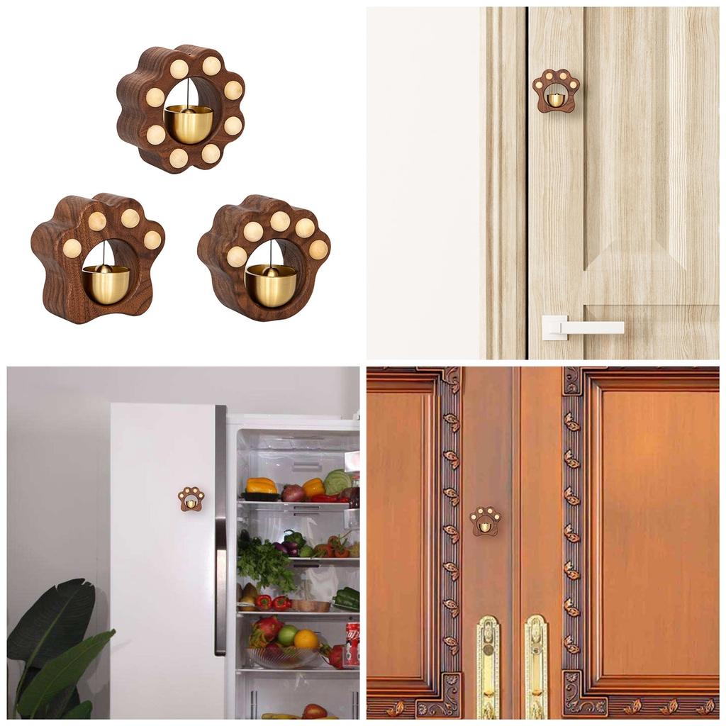 Paw Shaped Entering Bell Chimes Wood Shopkeeper Bell Outdoor Windchime Doorbell Shopkeeper Bell for Door Opening