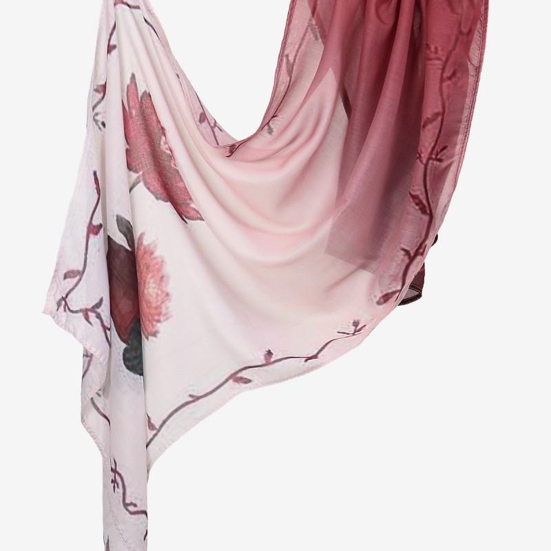Ins Style Printed Thin Gauze Scarf Personalized All-match Sunscreen Large Shawl Long Women's Headscarf