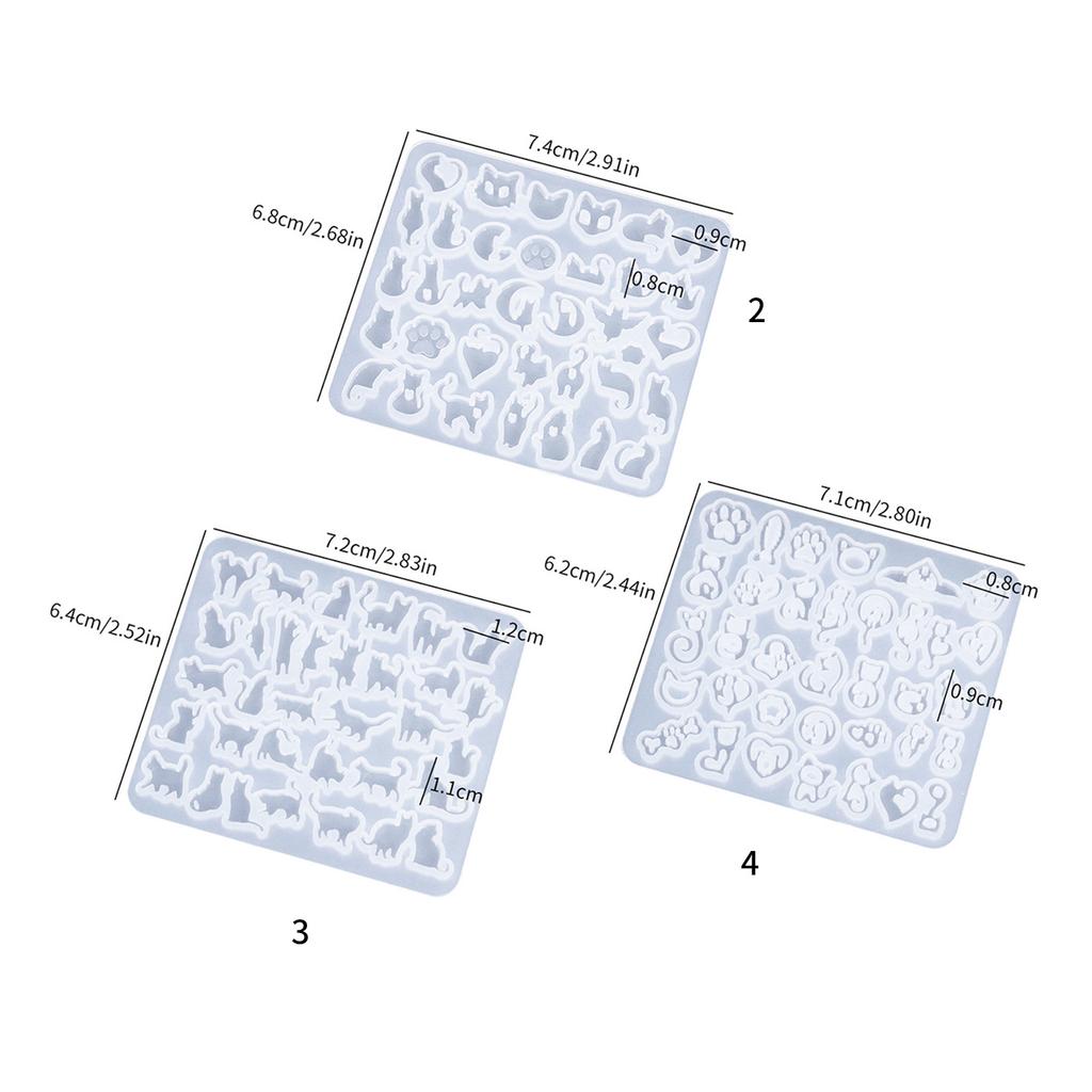 Fashionable Earring Lovely Cats Silicone Mould Set Accessory Portable for Stylish Jewelry Making Resin Casting Set