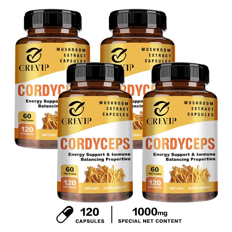 Cordyceps-Extrakt Pilzkapseln, hohe Konzentration an Cordyceps-Essenz, sanft und leicht absorbierbar, für Erwachsene geeignet.