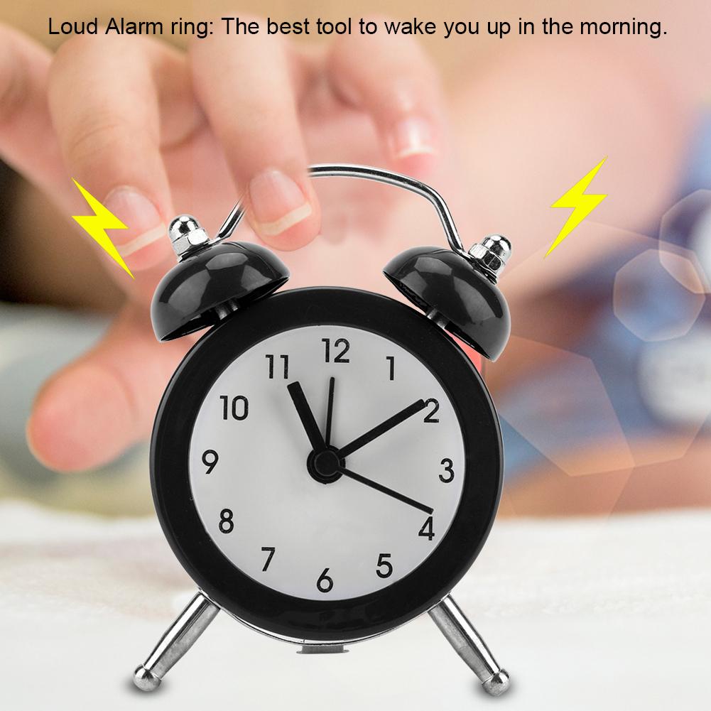 3Inch Portable Fashion Mini Metal Digital Alarm Clock with Battery Exquisite for Student Black