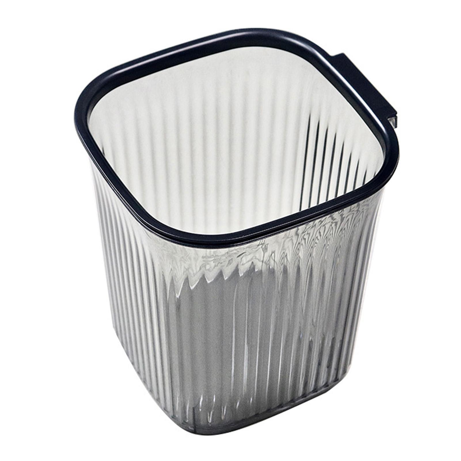 Konnwei Trash Can Transparent Striped Thickened Large Capacity Square Plastic Garbage Bin For Bedroom Living Room Transparent