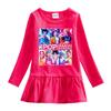 K-pop Monster Hunter Girls' Ruffle Mesh Dress - Long Sleeve Cartoon Princess Skirt