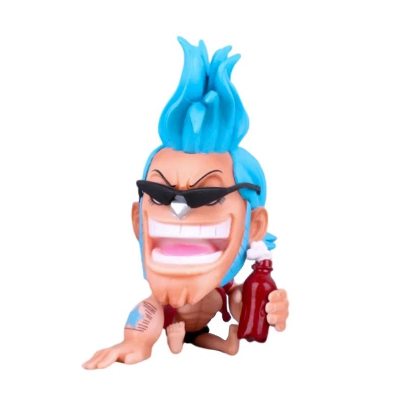 14 Styles Anime One Piece Zoro Luffy Sanji Sitting Figure Playthings Robin Nami Brook Chopper 8.5CM PVC Q Version Car Decoration Model