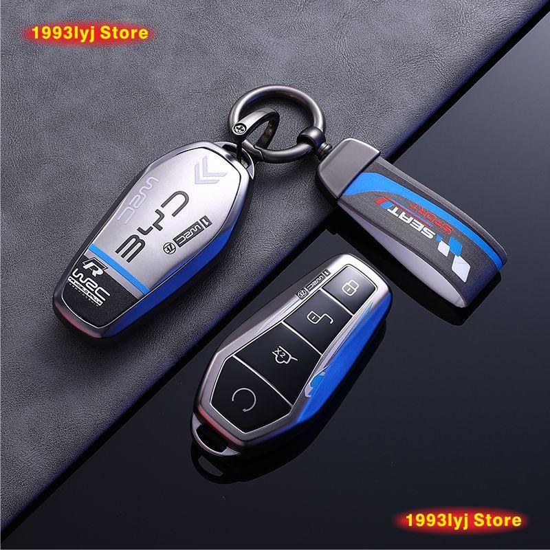 Schlüsseltasche Abdeckung für BYD Song Plus Atto 3 Han EV Tang DM Qin Seal Dolphin Schutzhülle Schlüsselanhänger Halter Auto Zubehör