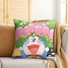 DDoraemon CUTE CARTOON Cushion Cover Silky Short Plush Invisible Zipper Dustproof Sofa Pillow Case For Home Decor