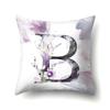 Decorative 26 Letters Polyester Pillow Case For Sofa Alphabet Flowers Printed Cushion Cover Case Home Decor Almofada 45X45Cm