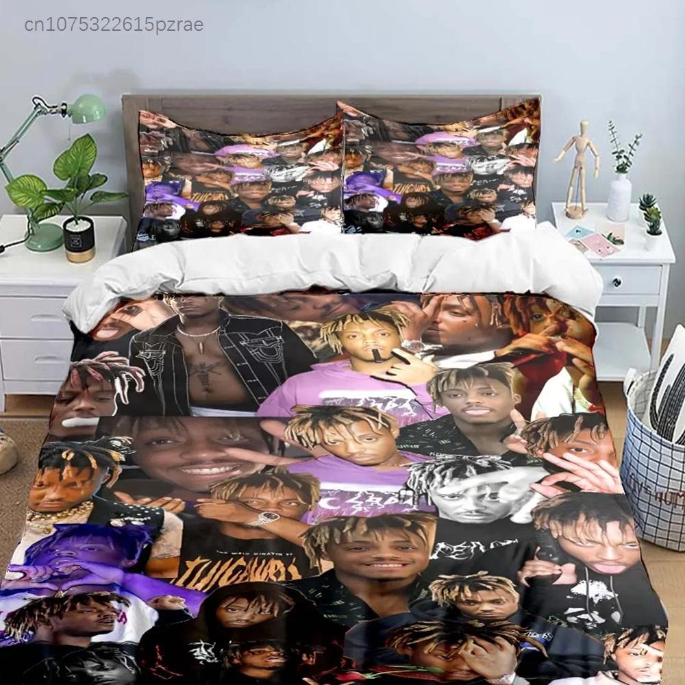 Fashion Hip-hop Singer J-Juice WRLD Bedding Set Single Twin Full King Size Musical Genius Bed Linen Adults Teens Bedroom Gift