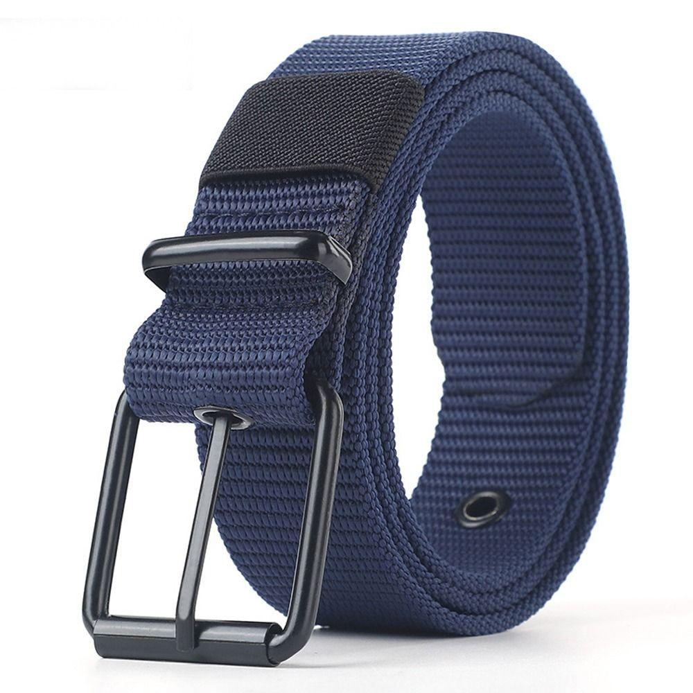 

Zinc Zinc Alloy Pin Buckle Belt Accessories Youth Nylon Korean Waist Strap Canvas Waist Belts Man Waistbands темно-синий