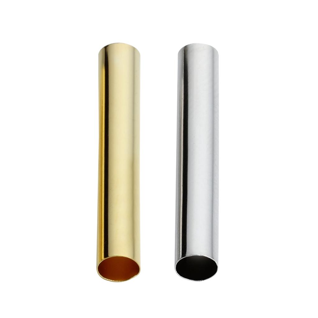 50-100Pcs Metal Brass Long Tube Beads Cylinder Smooth Straight Tube Beads Fit 4/6mm Leather Cord DIY Handmade Bracelet Accessory