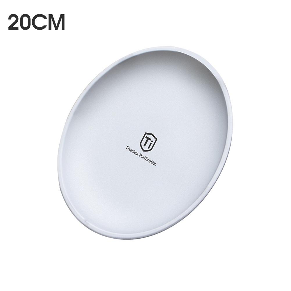 Camping Titanium Serving Plates Stackable Tableware 3-Piece Set Lightweight Durable Dinnerware for Outdoor Picnic & Home Use