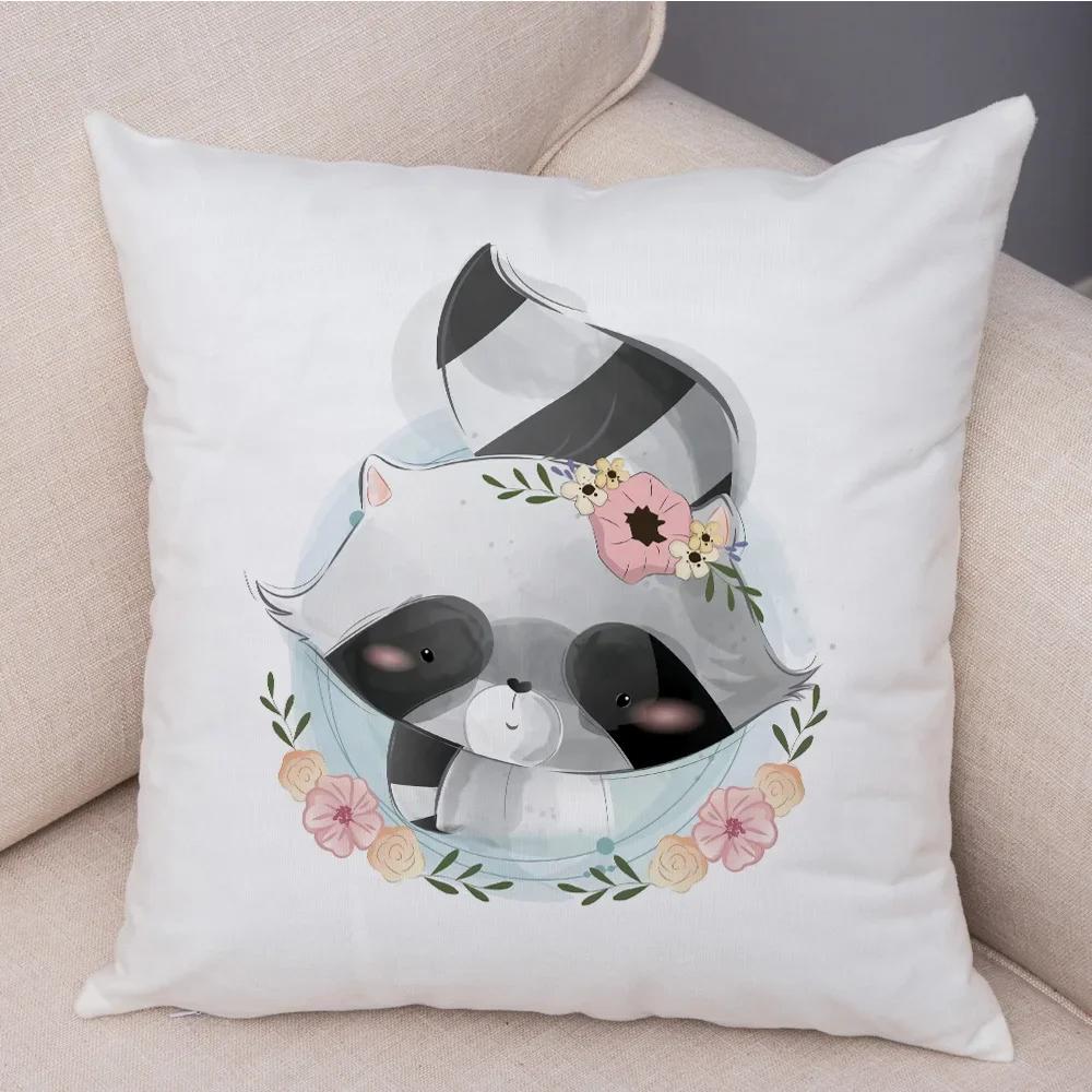 Super Soft Plush Cute Cartoon Giraffe Eleghant Lion Pillow Case Nordic Kids Room Decor Lovely Animal Cushion Cover for Sofa Home