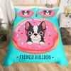 French Bulldog Duvet Cover Set Cute Animal Modern Decorative 3 Piece Bedding Set With 2 Pillowcase Dog Pattern Comforter Covers