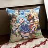 Anime IIsekai QQuartet Cushion Cover Reversible Soft Durable Pillow Cover Home  Car MultiScene Use for Daily Comfort