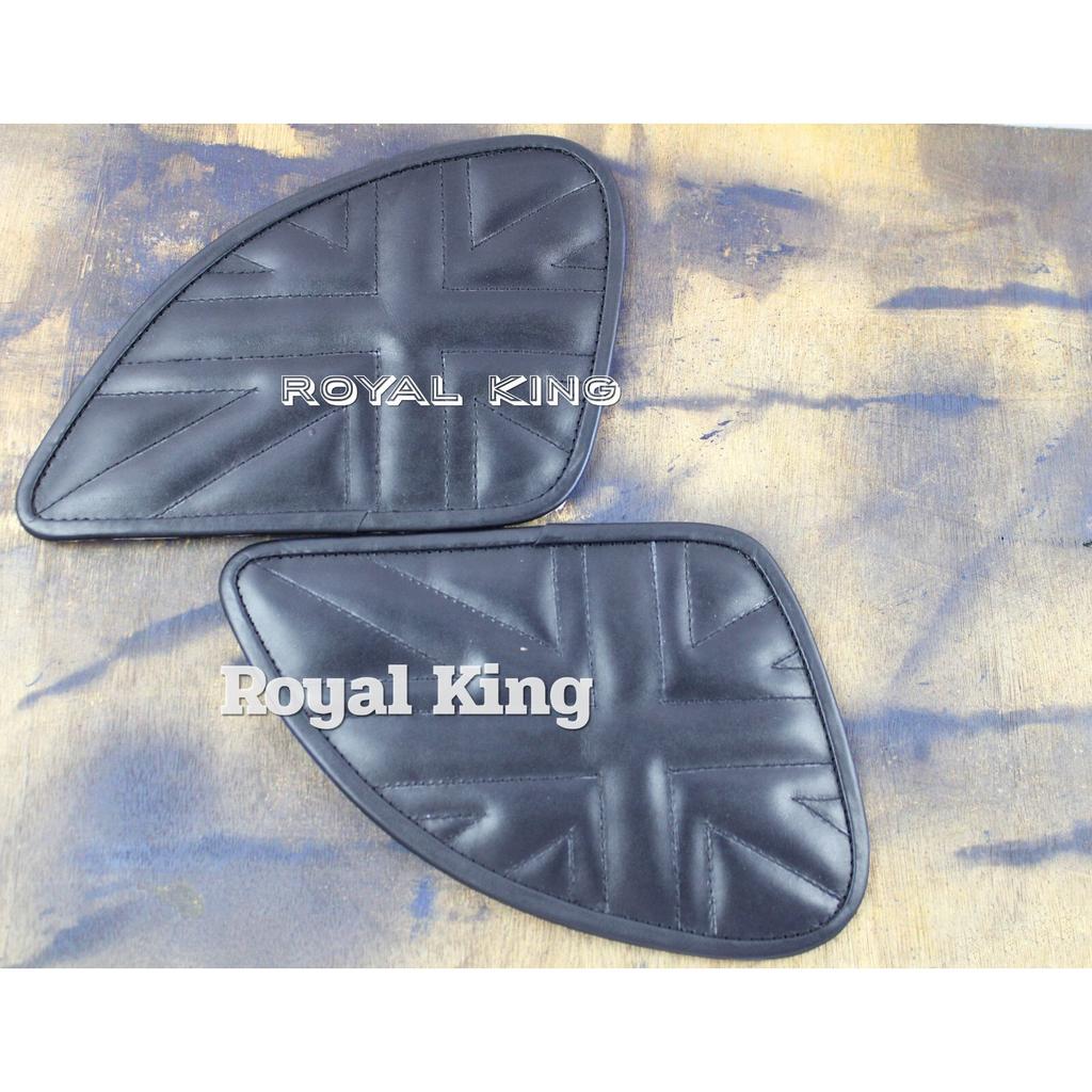 Union Jack "Black Leather Tank Pad" For For Royal Enfield Himalayan & Scram 411
