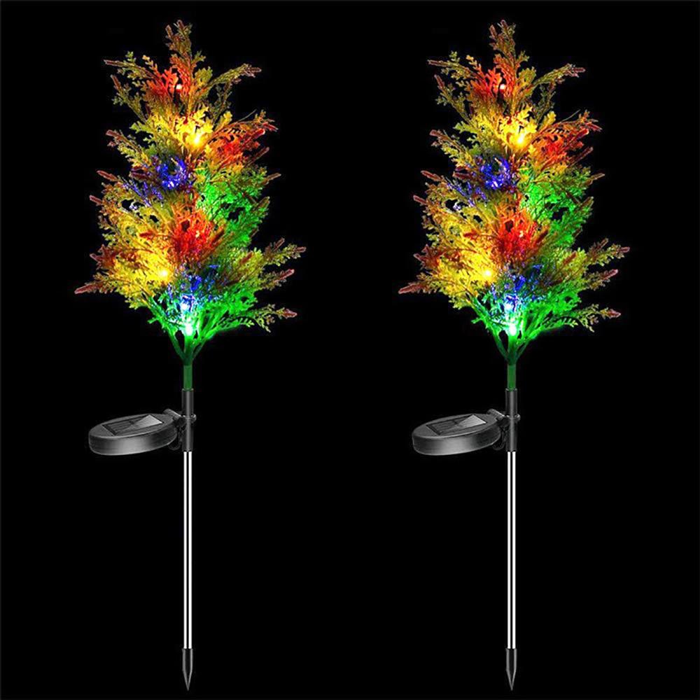 2PCS Solar Garden Lights Christmas Tree Outdoor Pathway Yard Lights Decorations