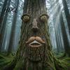 Funny Garden Decoration Tree Face Ornament Facial Features Outdoor Statues Resin Trunk Weather-Resistant for Yard Stump Statue
