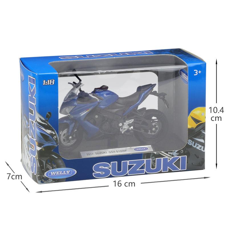 Model motocyklu ze slitiny 1/18 Welly Suzuki GSX S1000F z lehké slitiny Odlitky z kovu Auta na hraní Model motocyklu Vysoká simulační kolekce Dětské dárky