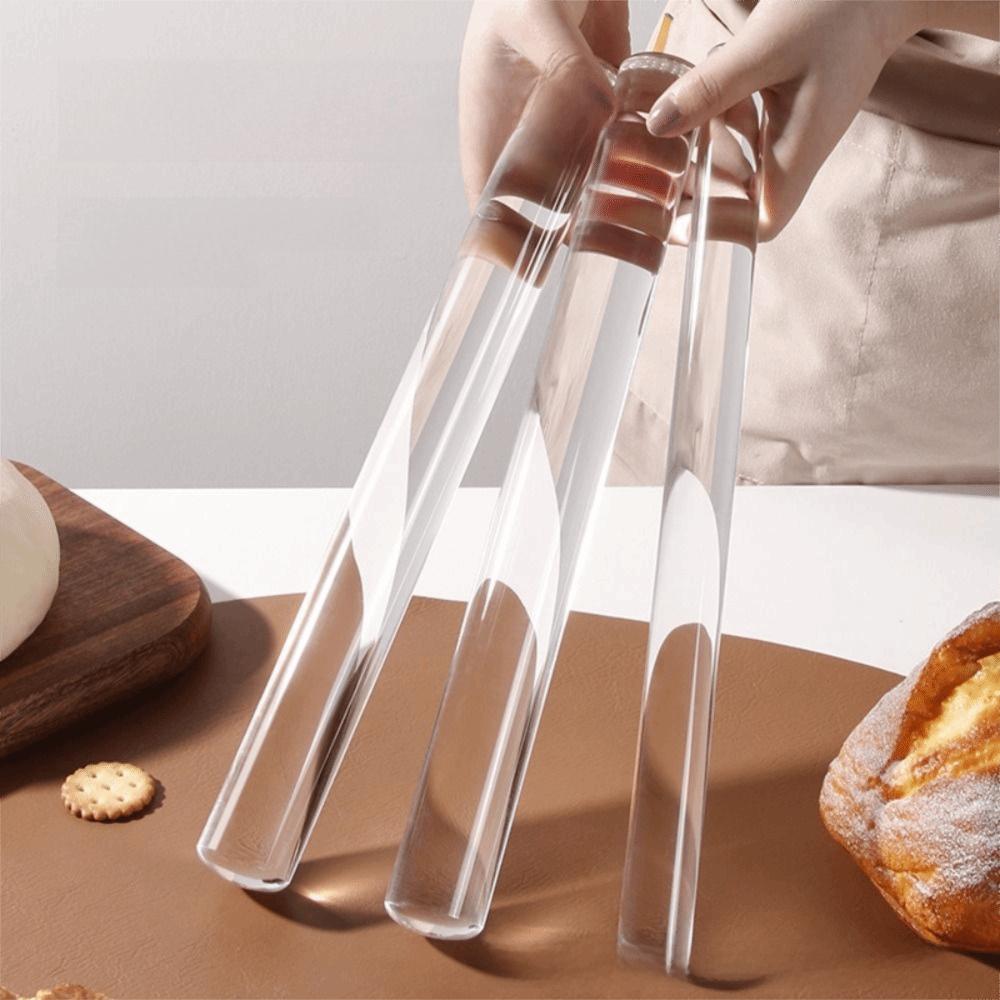 Transparent Acrylic Rolling Pin Food-Grade Baking Stick Solid Rod Clear Dough Roller  Pastry