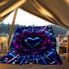 1pc Heart Rose Outdoor Flannel Blanket , Machine Washable Perfect Gift for Birthday , Holiday Travel Accessory , Durable Material