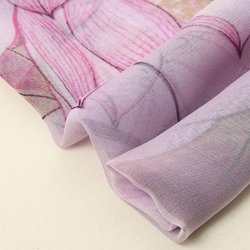 Luxury Brand Women Beach Scarf Floral Silk Shawls Design Print Headband Female Summer Headband Wraps Sunscreen Hijab
