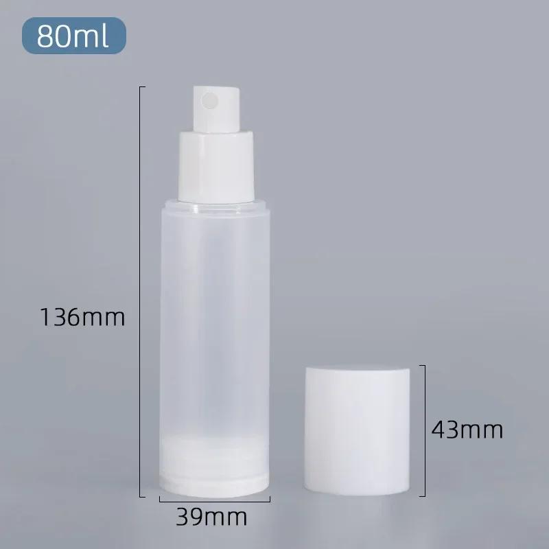 15ml 20ml 30ml 50ml 80ml 100ml Airless Vacuum Bottle with Scrub Surface, Spray and Dispenser, White Cap Lotion Container